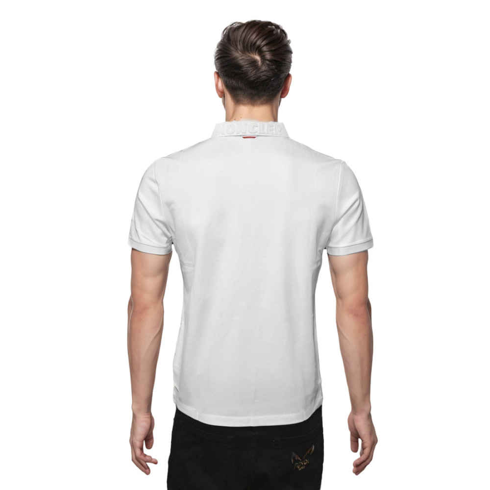 Moncler White Premium Quality Polo T-shirt-thumb-1