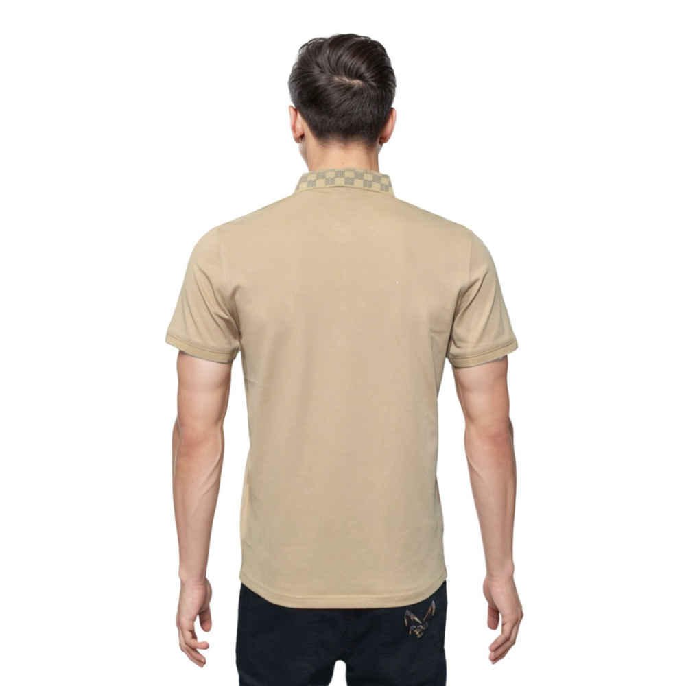 Burberry TB Monogram-Embroidered Brown Polo T-shirt-1