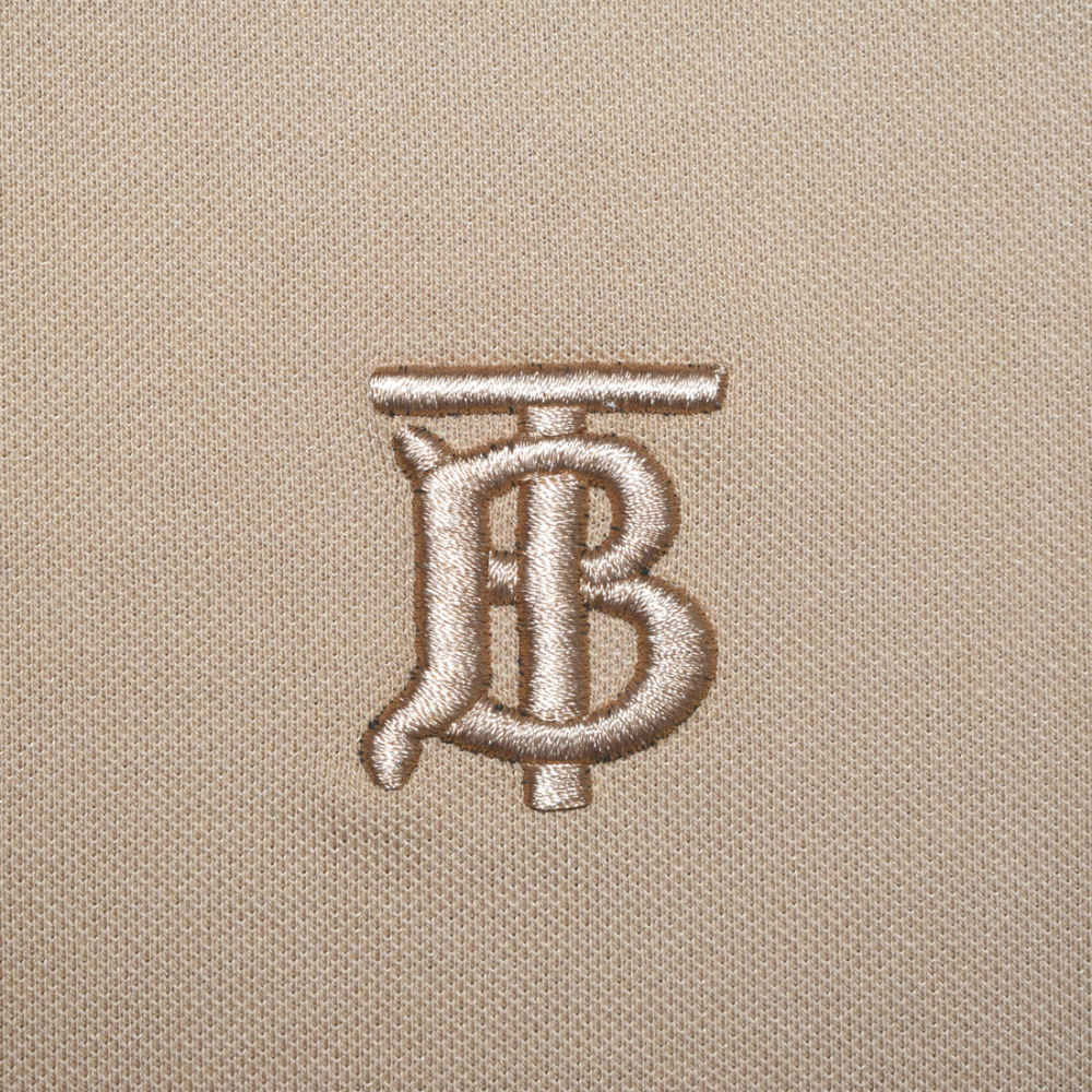 Burberry TB Monogram-Embroidered Brown Polo T-shirt-3