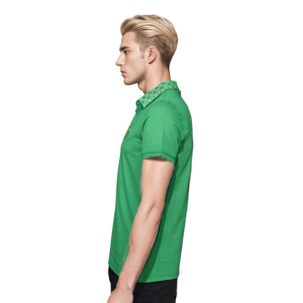 Burberry TB Monogram-Embroidered Green Polo T-shirt-2