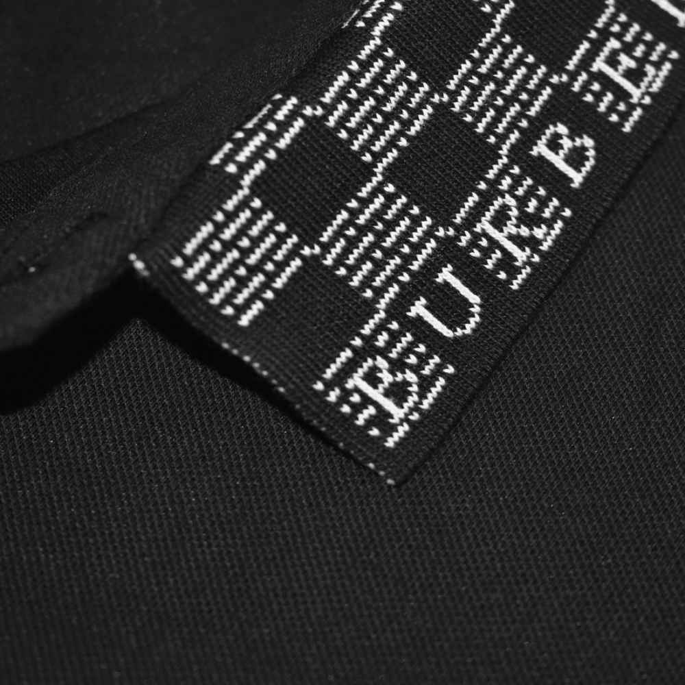 Burberry TB Monogram-Embroidered Black Polo T-shirt-4