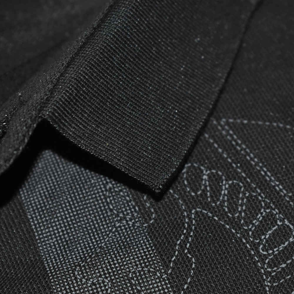 Burberry Black Checks Printed Polo T-shirt-thumb-4