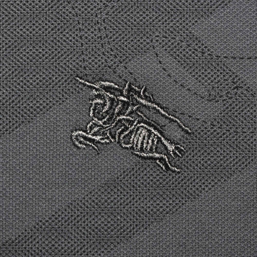 Burberry Grey Checks Printed Polo T-shirt-3