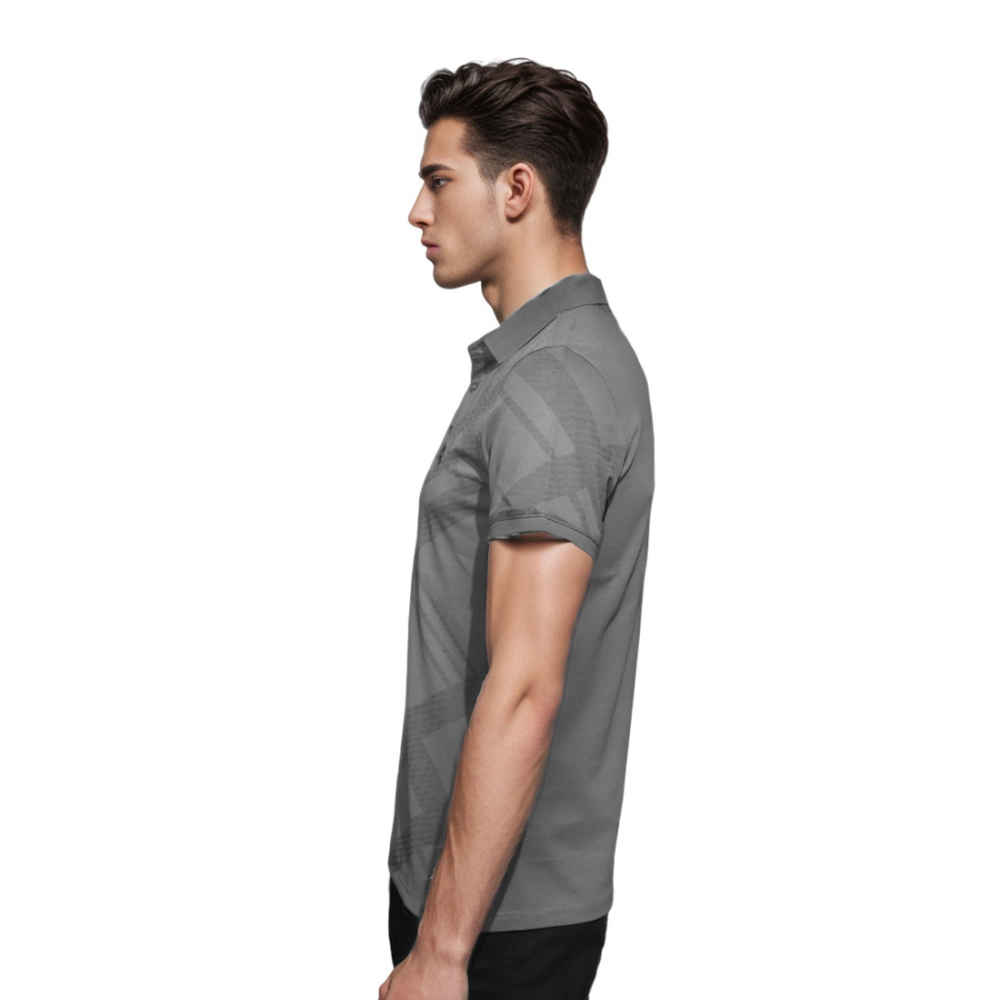 Burberry Grey Checks Printed Polo T-shirt-2