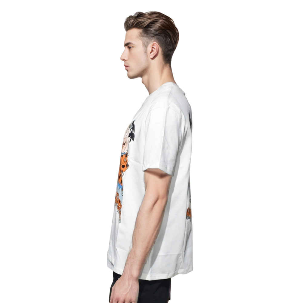 Moschino White Flintstones Print Premium T-shirt-2