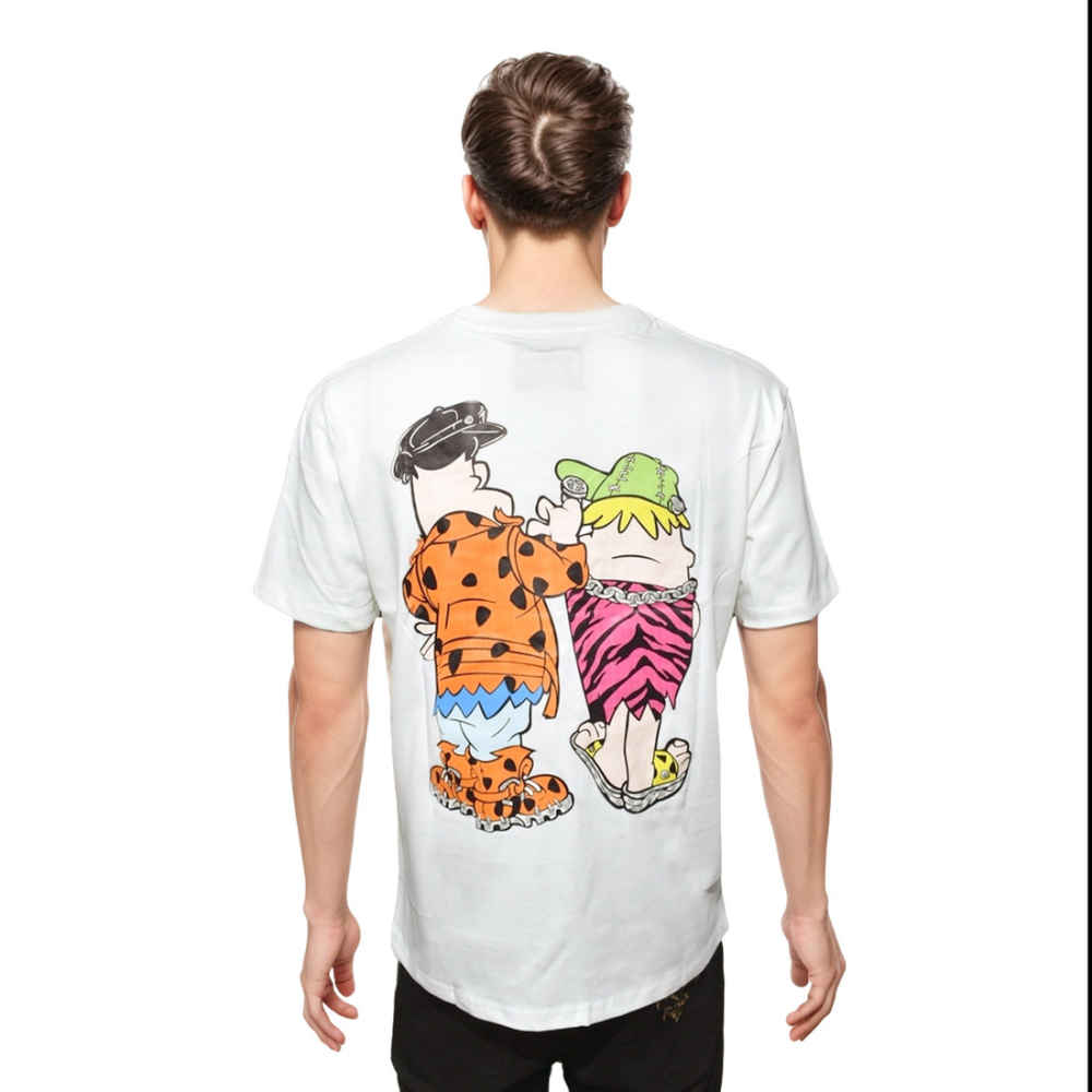 Moschino White Flintstones Print Premium T-shirt-1