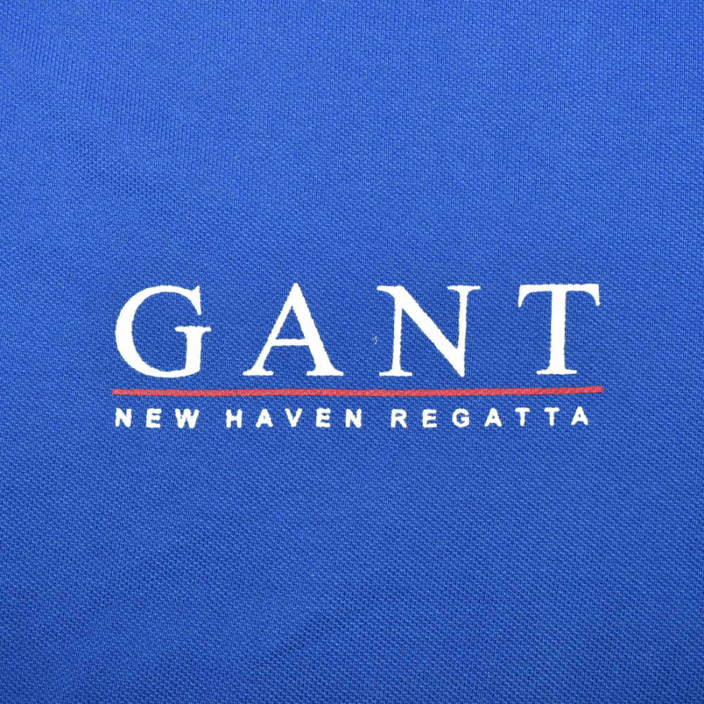 GANT Blue & White Mens Sailing Pique Polo T-shirt-thumb-3