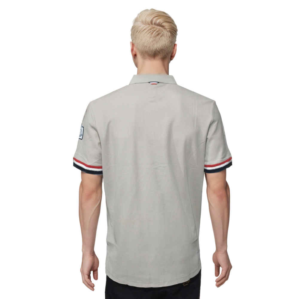 Moncler Logo-patch on Sleeve Grey Premium Polo T-shirt-thumb-1