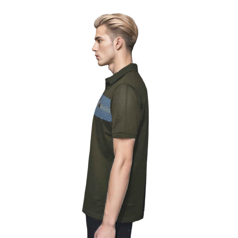 Burberry Dark Green Premium Quality Polo Tees-2