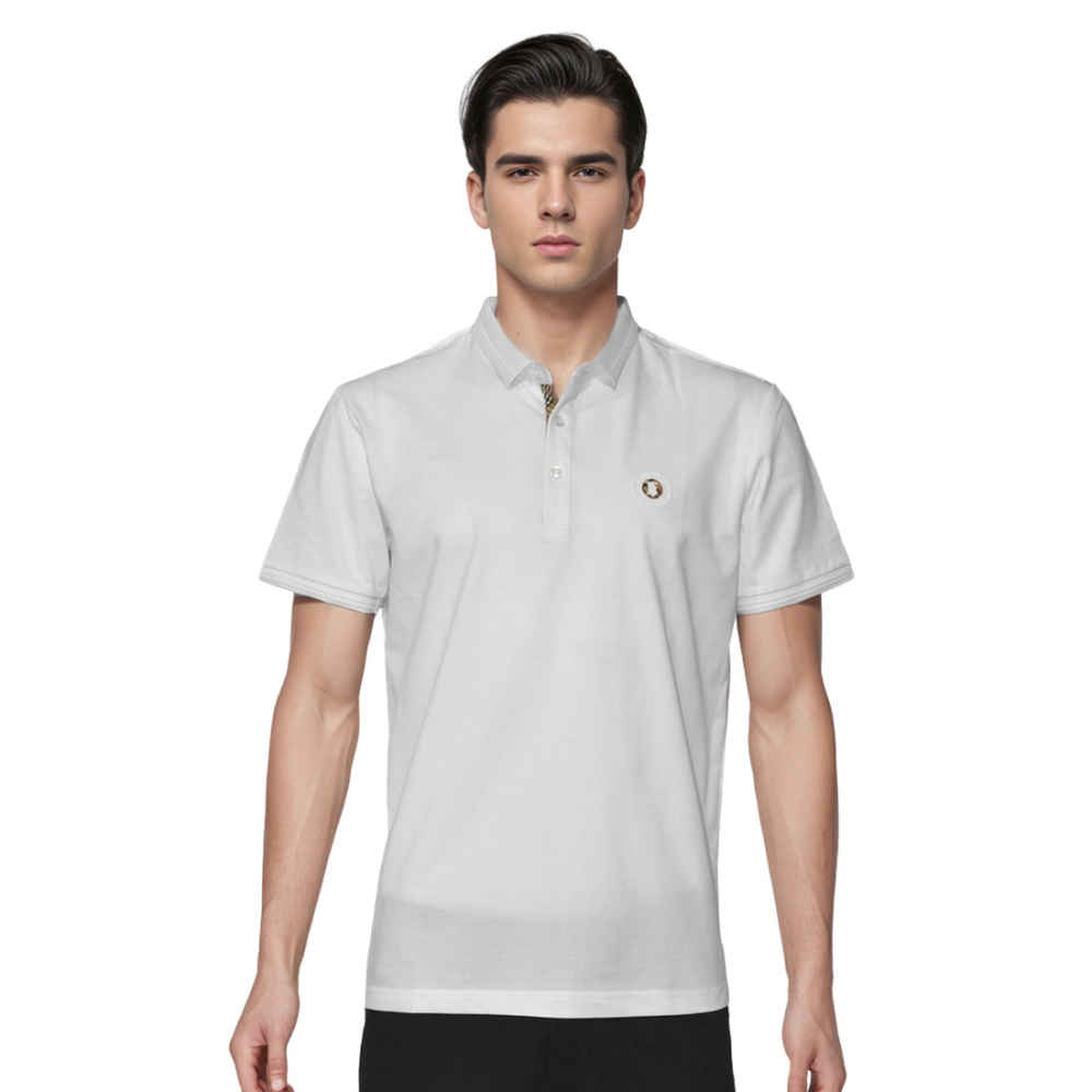 Burberry White premium Quality Polo Tees-thumb-0