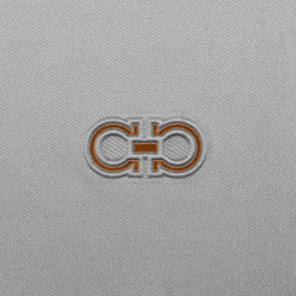 Salvatore Ferragamo Grey Embossed Logo Premium T-shirt-3