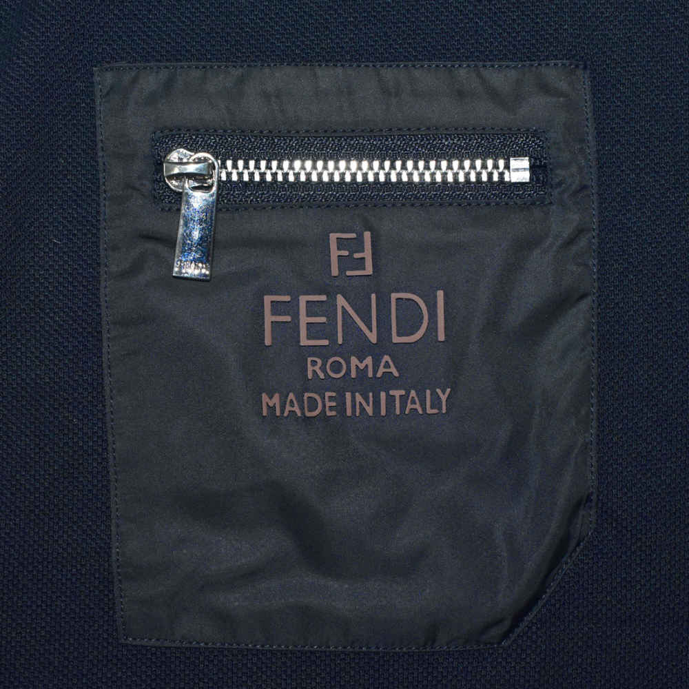 Fendi Blue Premium Zip Pocket T-shirt-thumb-3