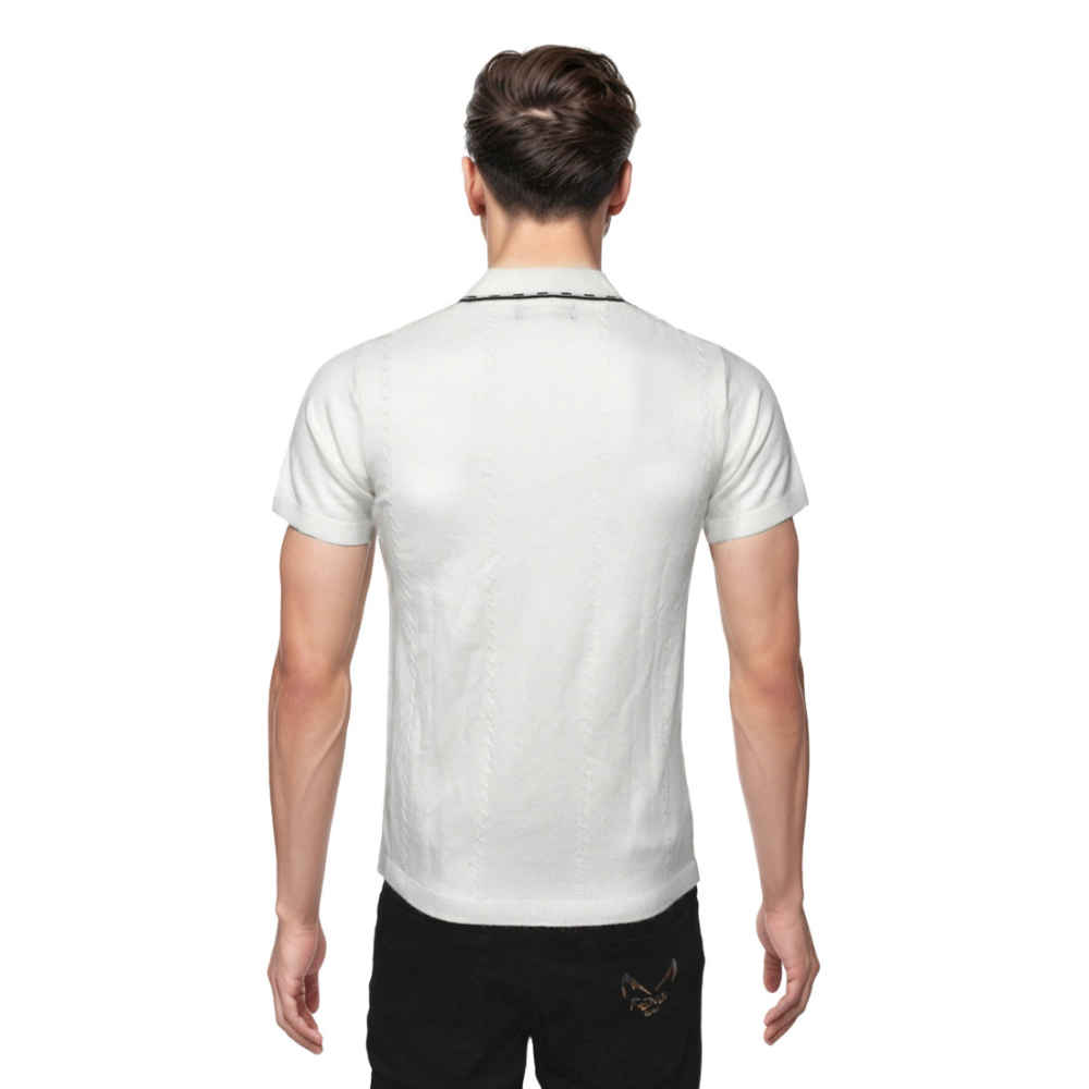 Burberry White Premium Quality Polo Tees-thumb-1