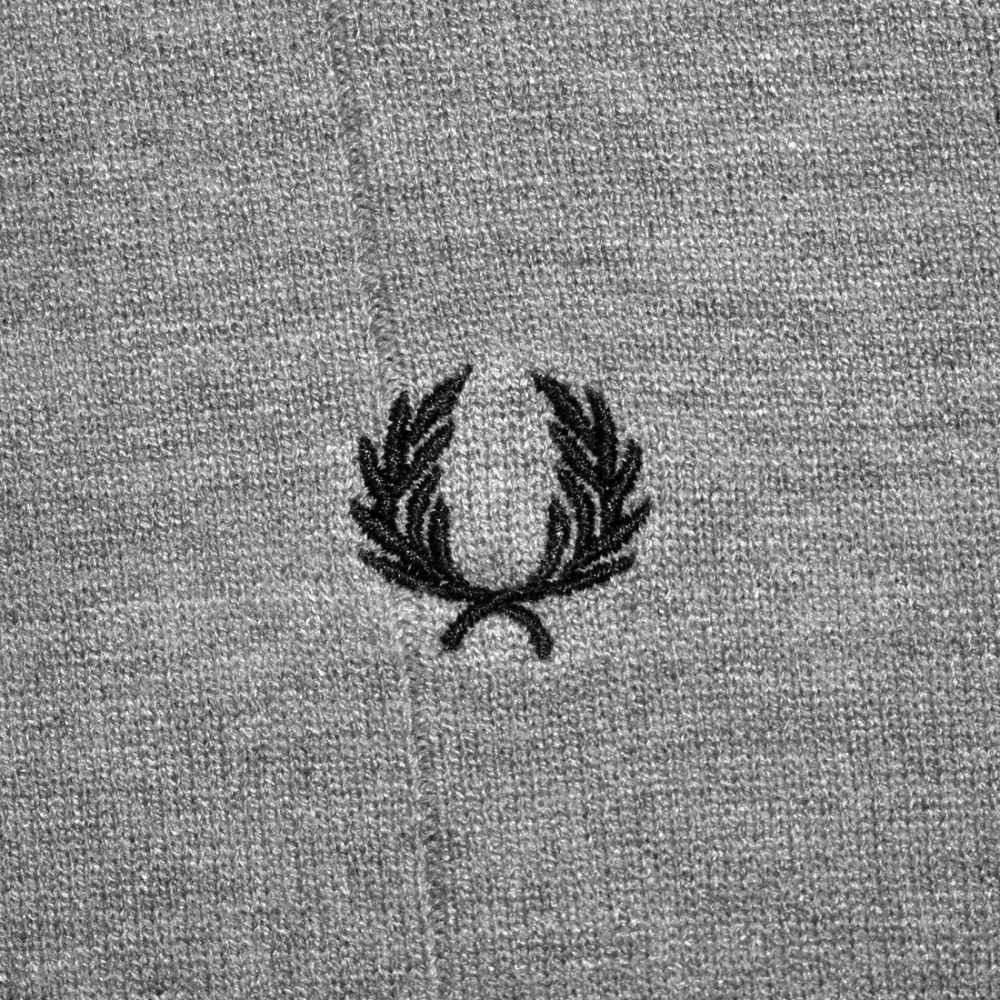 Fred Perry Grey Side-Panel Flannel Neck Polo T-shirt-3