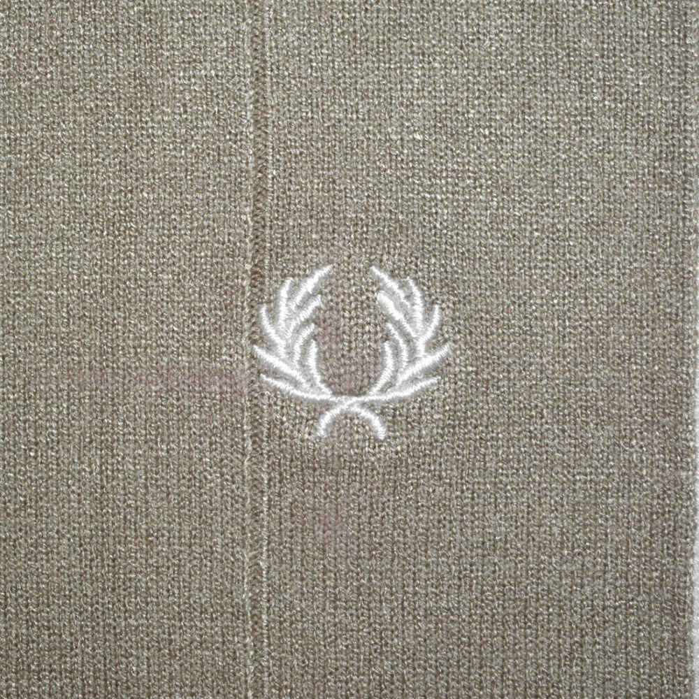 Fred Perry Brown Side-Panel Flannel Neck Polo T-shirt-3