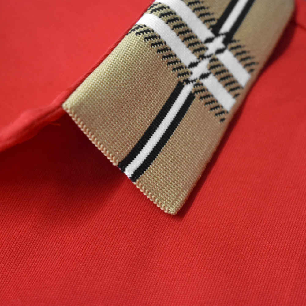 Burberry Embroidered logo Red Premium Quality T-shirt-4