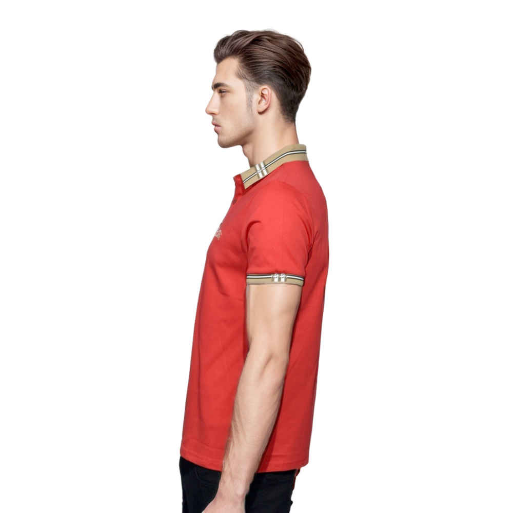 Burberry Embroidered logo Red Premium Quality T-shirt-2