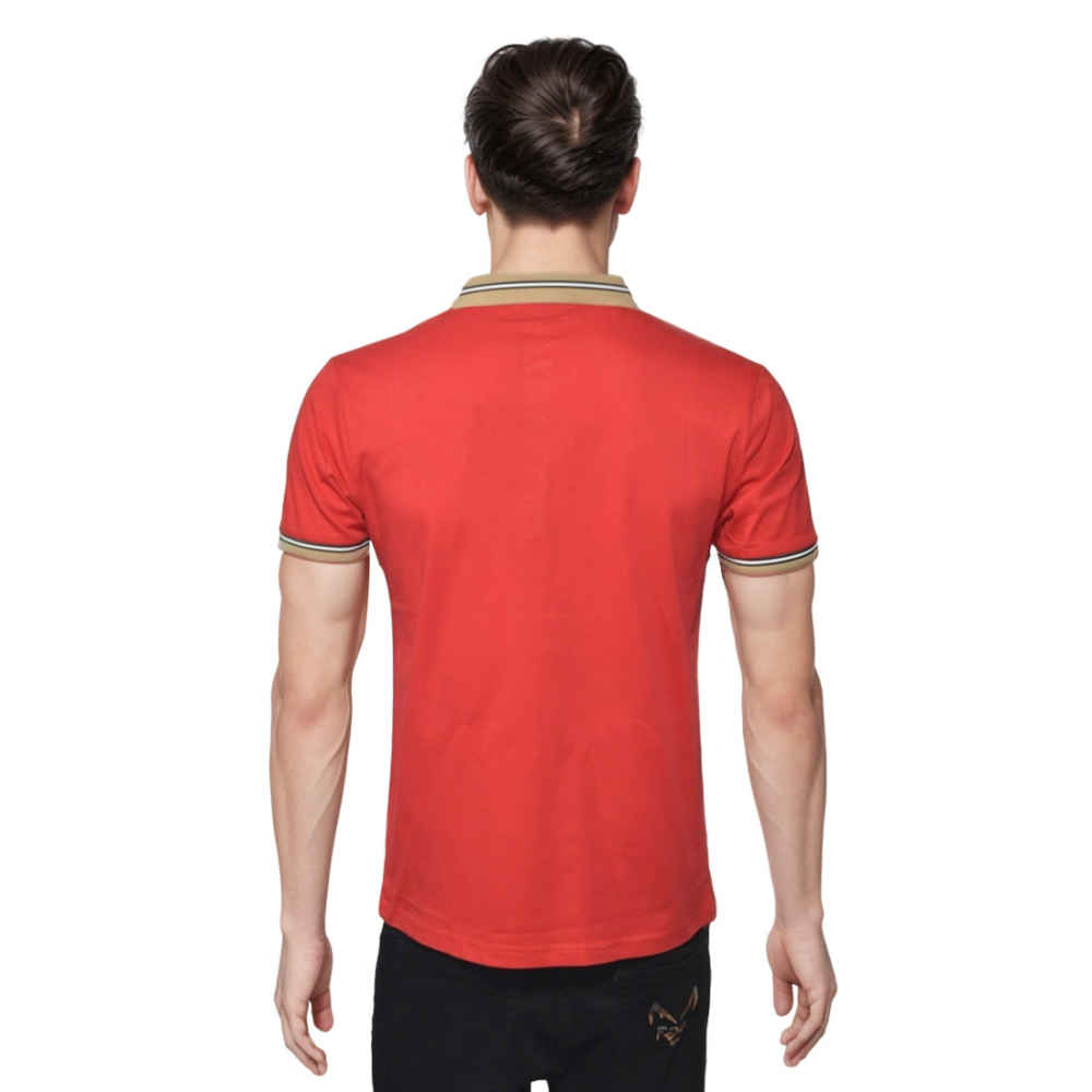 Burberry Embroidered logo Red Premium Quality T-shirt-1