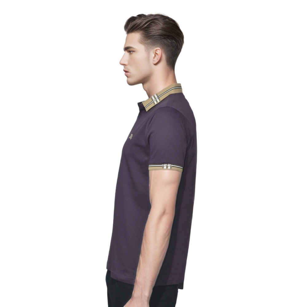 Burberry Embroidered logo Dark Purple Premium T-shirt-thumb-2