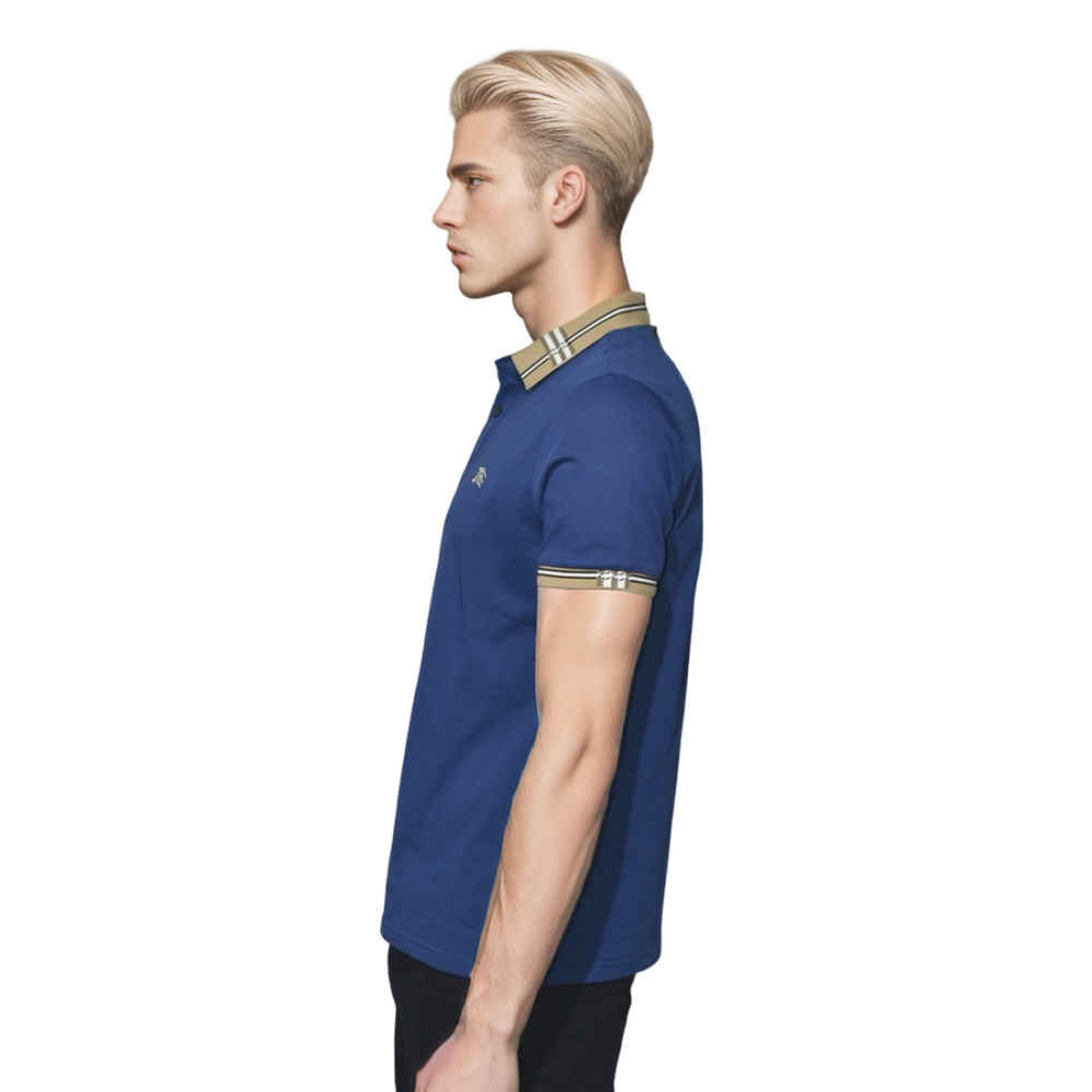 Burberry Embroidered logo Navy Blue Premium T-shirt-2