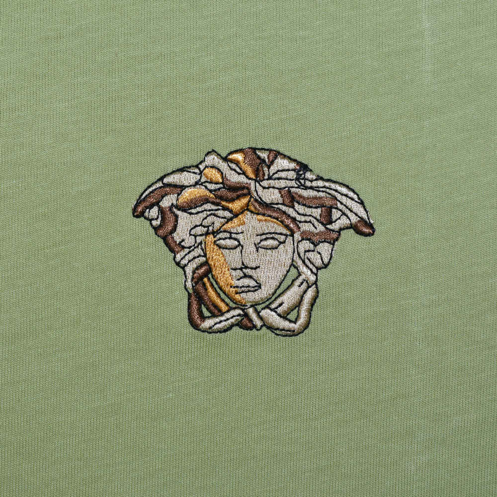 Versace Embossed logo Green Premium Polo T-shirt-thumb-3