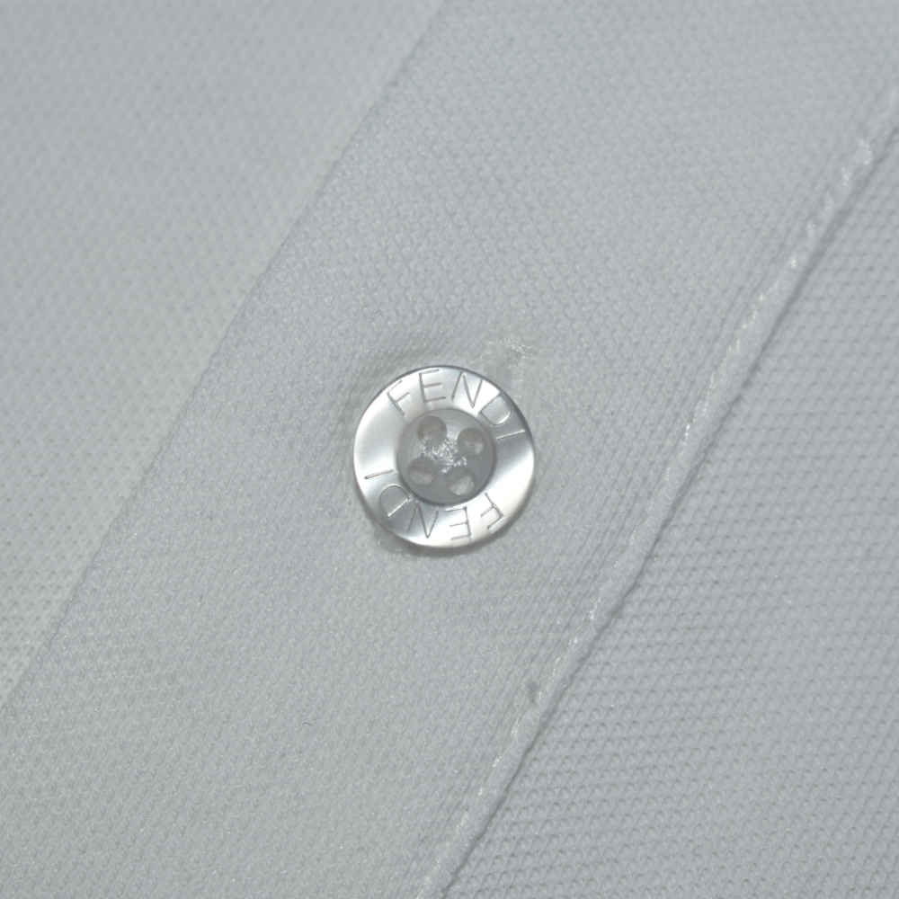 Fendi Embroidered logo White Premium Quality T-shirt-5