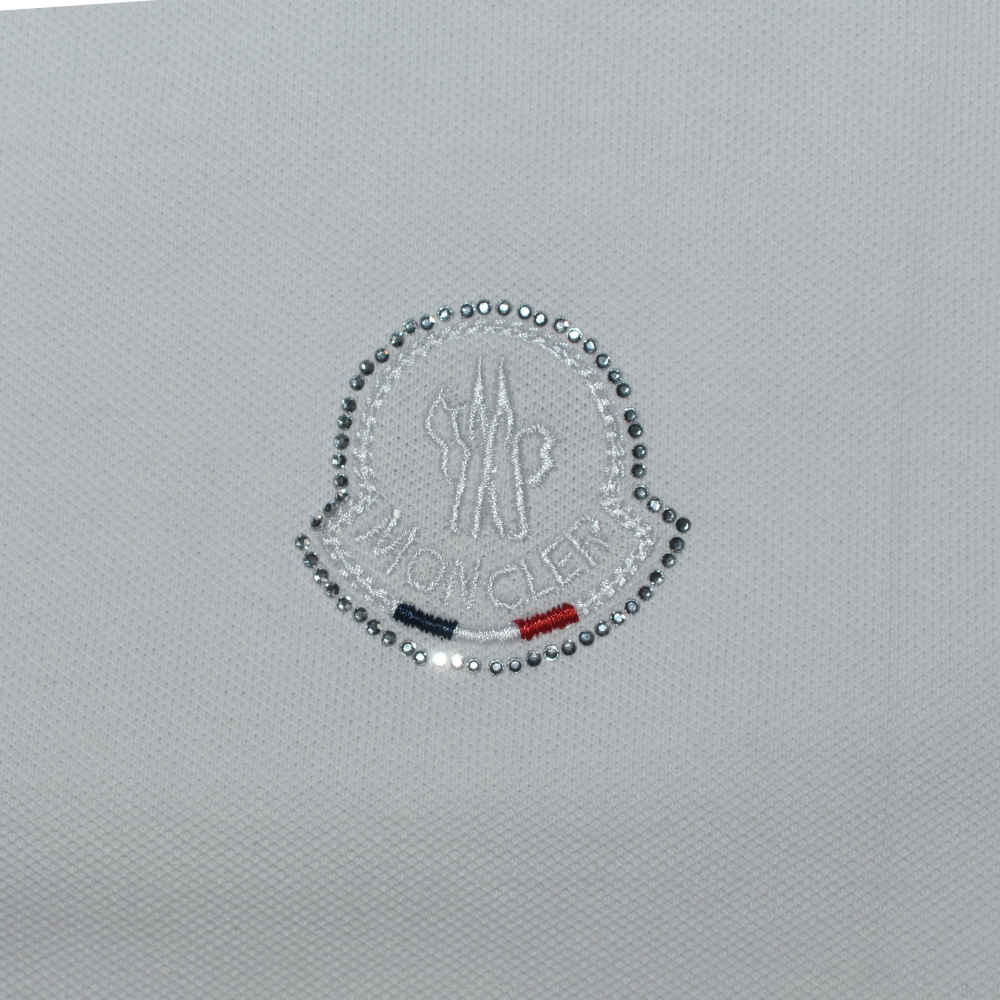 Moncler Embroidered logo White Premium T-shirt-3