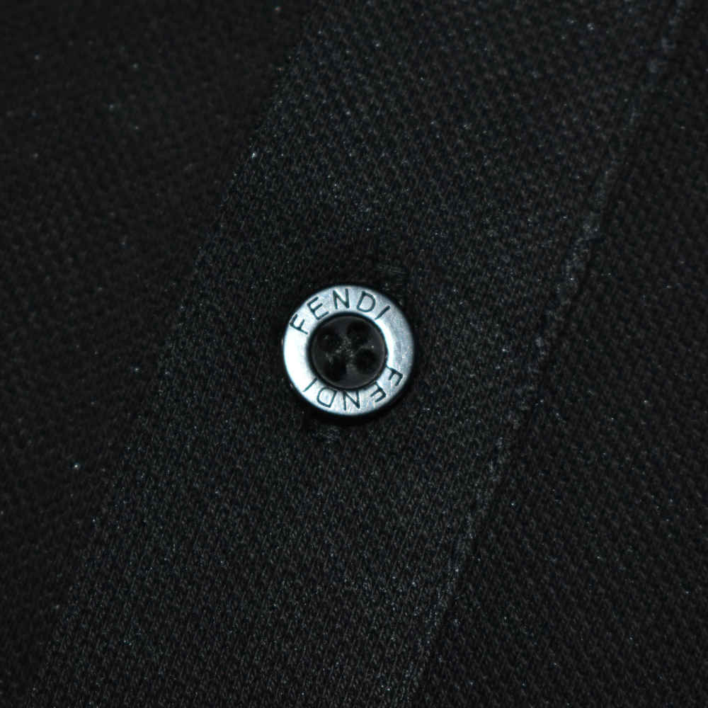 Fendi Embroidered logo Black Premium Quality T-shirt-4
