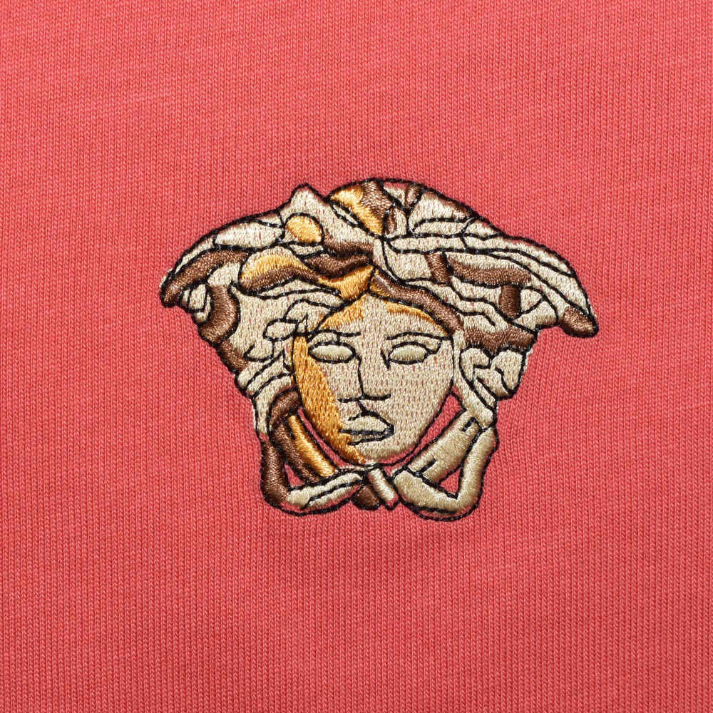 Versace Embossed logo Red Premium Polo T-shirt-thumb-3