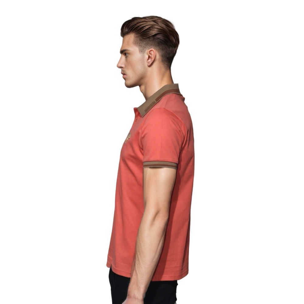 Versace Embossed logo Red Premium Polo T-shirt-thumb-2