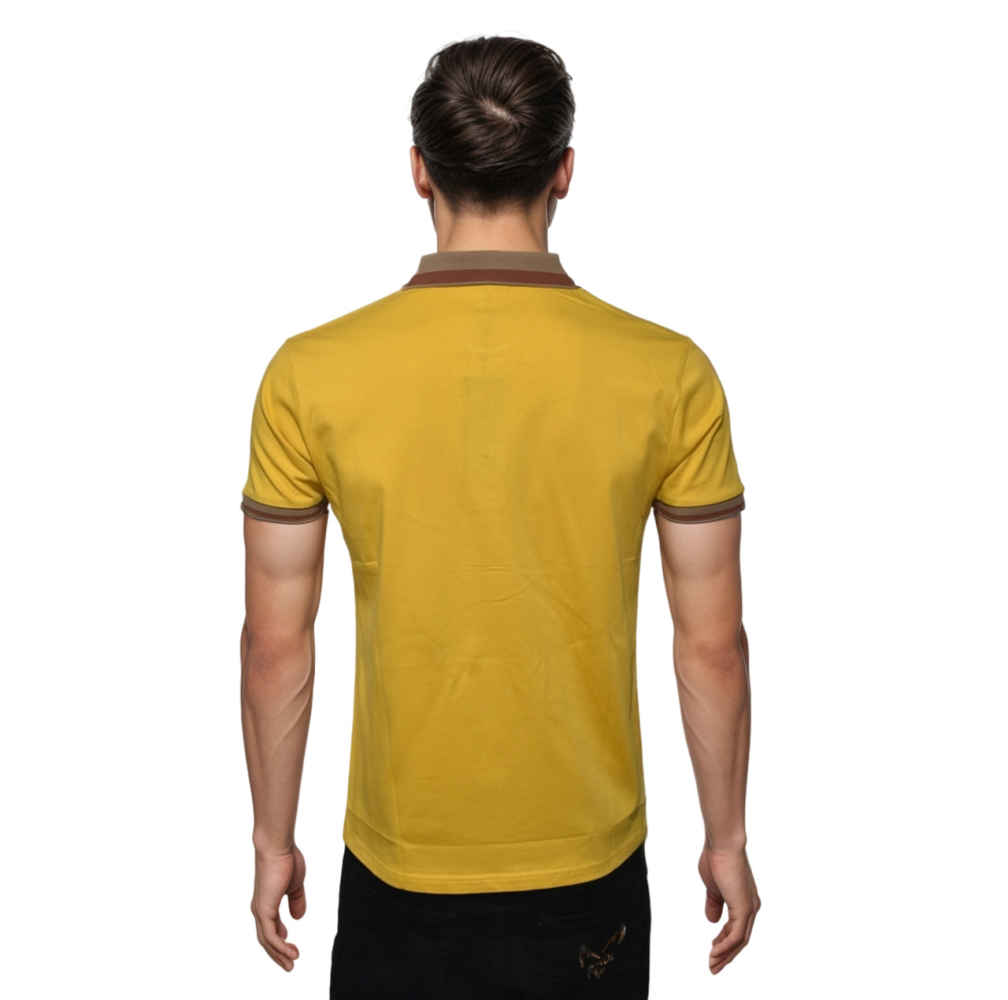 Versace Embossed logo Yellow Premium Polo T-shirt-thumb-1