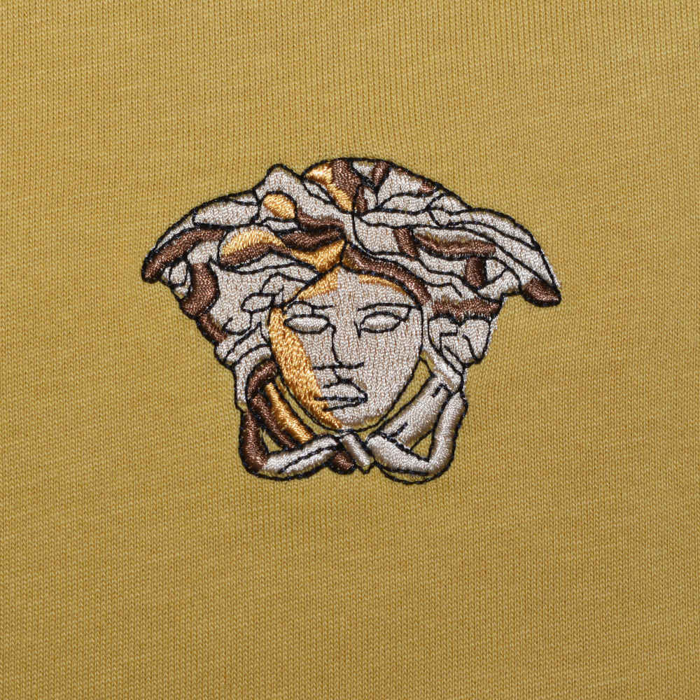 Versace Embossed logo Yellow Premium Polo T-shirt-thumb-3