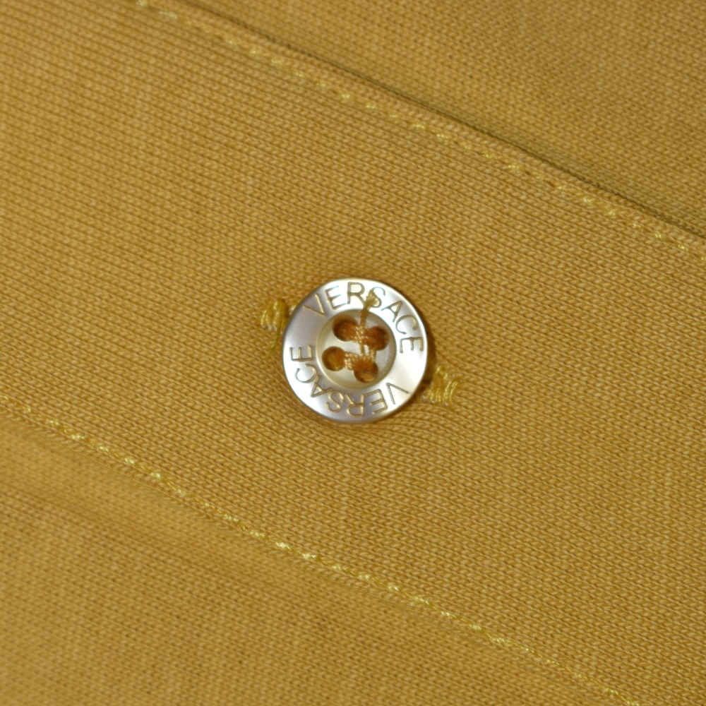 Versace Embossed logo Yellow Premium Polo T-shirt-thumb-5