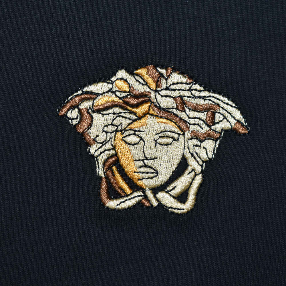 Versace Embossed logo Black Premium Polo T-shirt-2