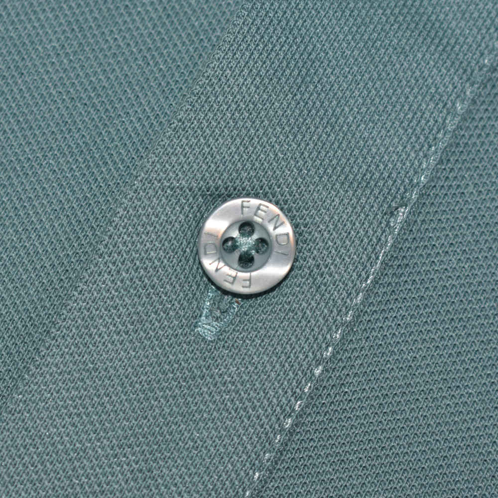 Fendi Embroidered logo Teal Blue Premium Quality T-shirt-5