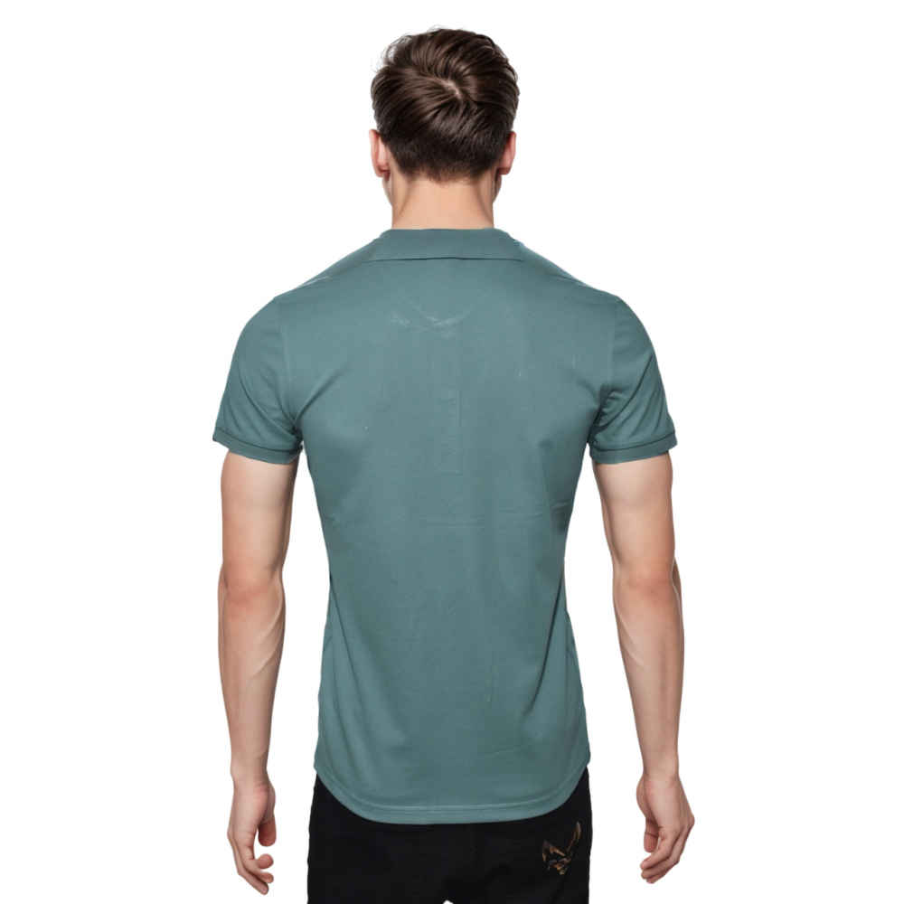 Fendi Embroidered logo Teal Blue Premium Quality T-shirt-1