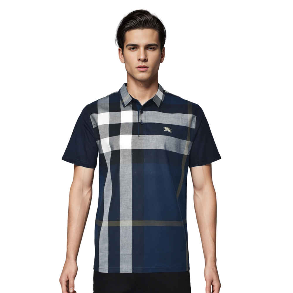 Burberry Blue Premium Quality Polo Tees-thumb-0