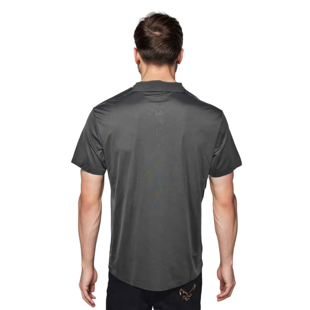 Ferragamo Grey Embossed Logo Premium Polo T-shirt-1