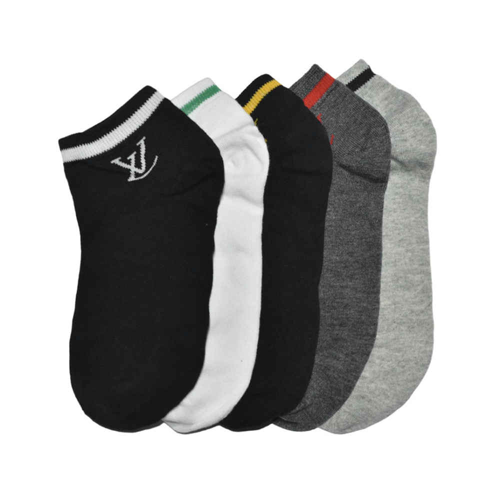 Louis Vuitton Premium Quality Low Ankle Socks - Pack of 5-1