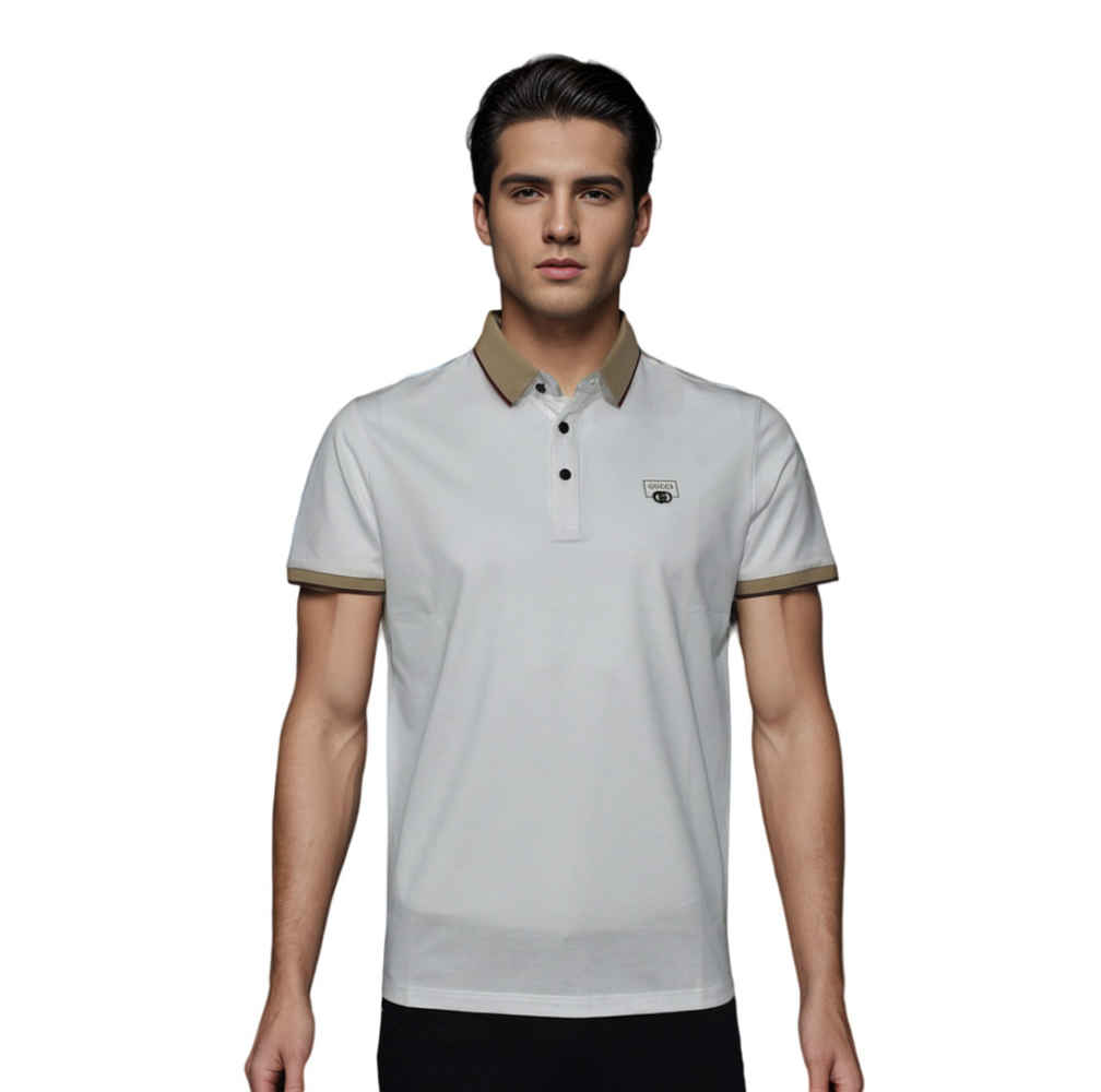 Gucci White Premium Quality Polo Tees-thumb-0