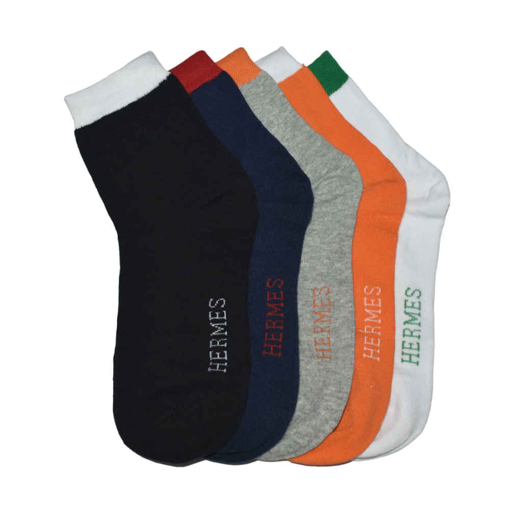 Hermes Multi Color Low Cut Premium Luxury Socks-thumb-1