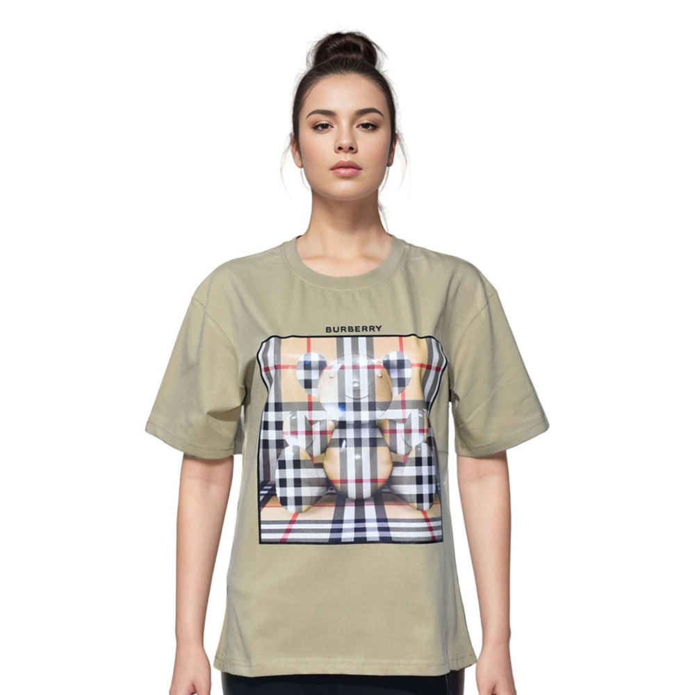 Burberry Teddy Print Brown Women Overized T-shirt-thumb-0