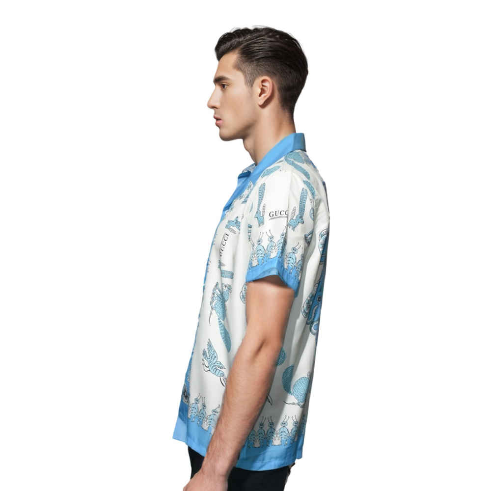 Gucci Sky Blue Premium Quality Shirt-2