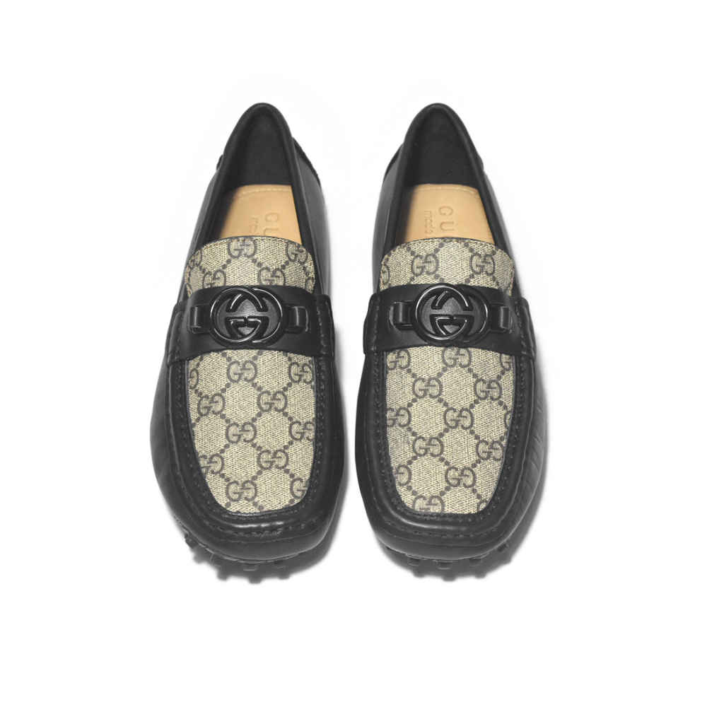 Gucci Interlocking G Driver Black Premium Loafers-thumb-3