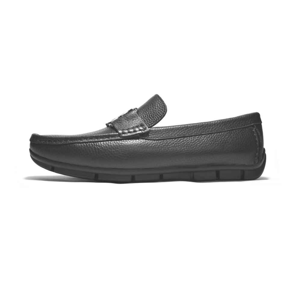 Burberry TB Black Premium Leather Loafers-1