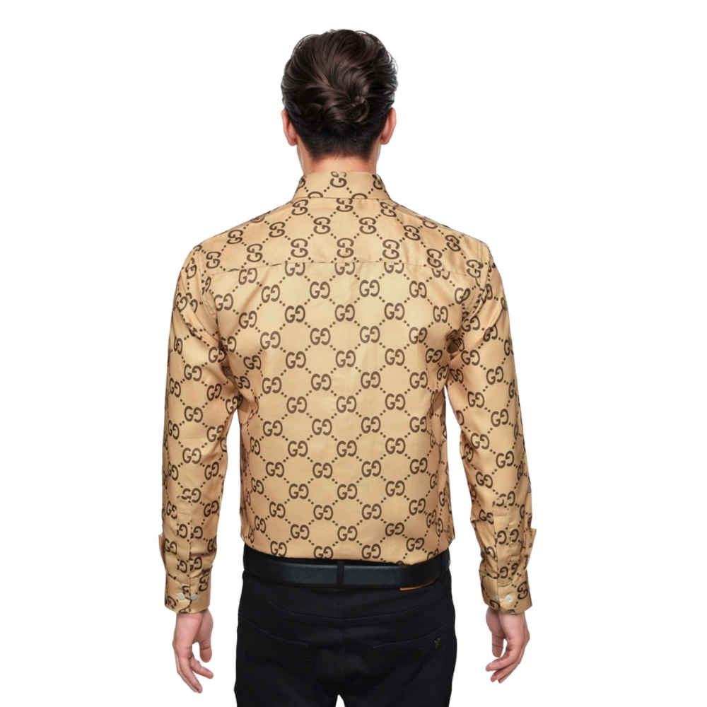 Gucci GG Canvas Brown Premium Shirt-1