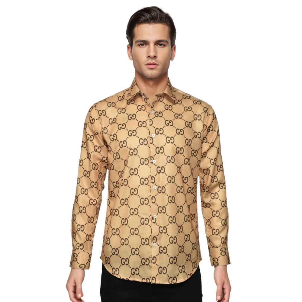 Gucci GG Canvas Brown Premium Shirt-6