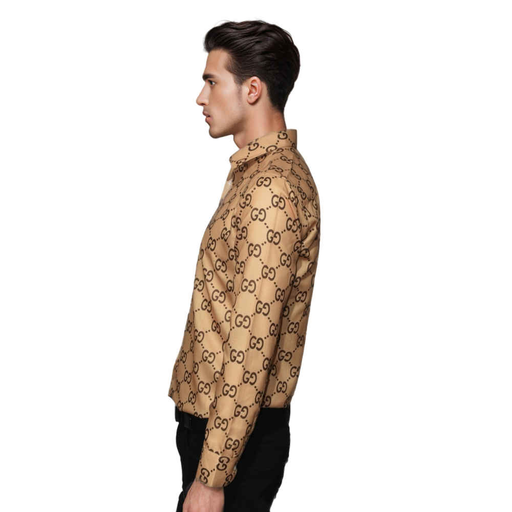 Gucci GG Canvas Brown Premium Shirt-2