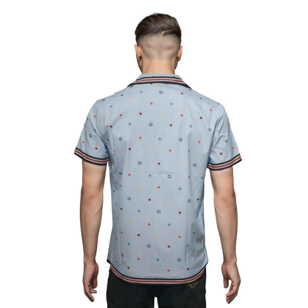 Gucci Sky Blue Premium Quality Half Sleeve Shirt-1