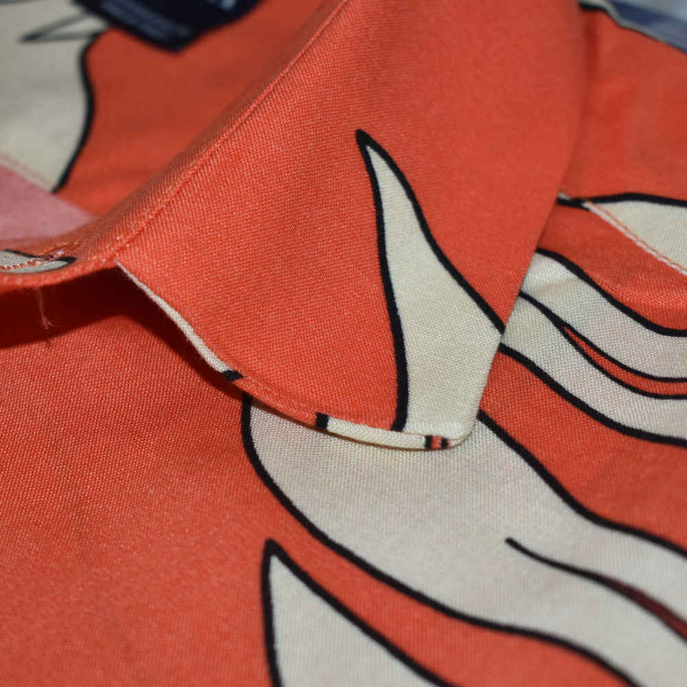 ZARA Orange Premium Quality Half Sleeve Shirt-4